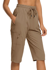 DEVOROPA women's hiking shorts with adjustable waistband for a secure, personalized fit during climbs