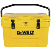 DEWALT 25 Qt cooler exterior shows rugged roto-molded construction for rugged job sites.