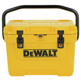 DEWALT DXC10QT exterior front view shows rugged, portable lunch cooler for job sites