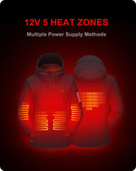 DEWBU heated jacket front pockets heat zones keep hands warm during outdoor errands.