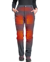 DEWBU heated pants women's grey front view highlight sleek design and everyday warmth.