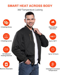 DEWBU heated jacket battery-pack powers quick warmth and long wear in freezing conditions