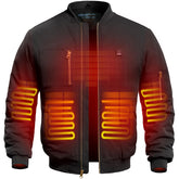DEWBU men's heated jacket front view highlights core warmth for cold commutes