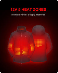 DEWBU Soft Shell Heated Jacket hand-warmers highlight front-pocket heat zones for cold hands