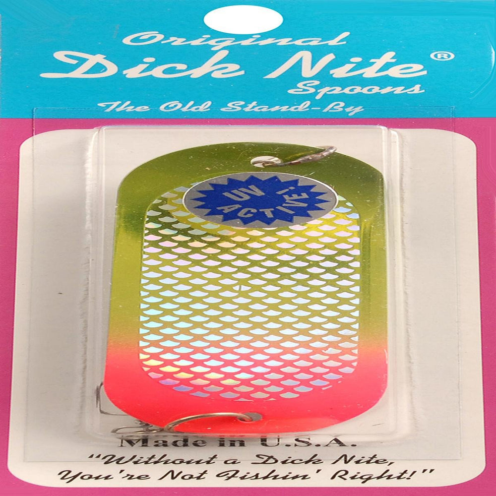 Dick Nite 4006 Dodger Chartreuse Hothead enhances visibility in deep water for kokanee fishing.