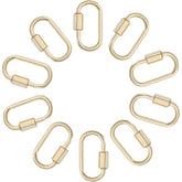 DICOSMETIC oval screw-lock carabiner in gold for secure keychains and crafted jewelry projects
