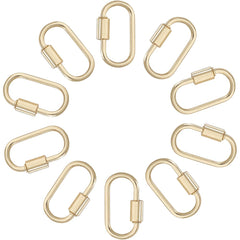 DICOSMETIC oval screw-lock carabiner in gold for secure keychains and crafted jewelry projects