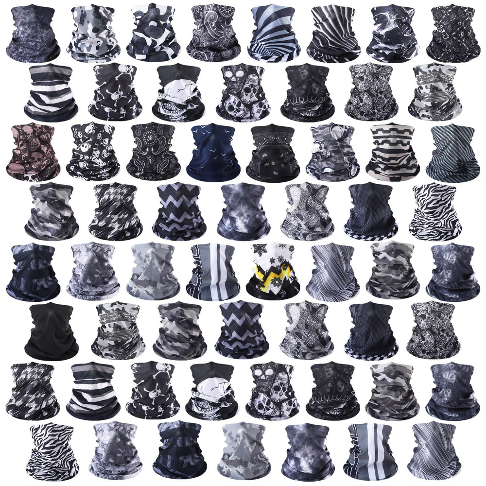 Didaey 60-pcs neck gaiter set with varied designs for sun and dust protection