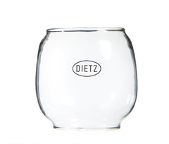 Dietz Little Wizard replacement globe shown from the side with clear glass for authentic restoration.