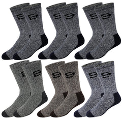 Different Touch heavyweight merino boot socks six-pack, angled shot for outdoor warmth.