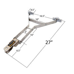 Digger Anchor universal front hitch mounted on ATV/UTV with quick-release hardware.
