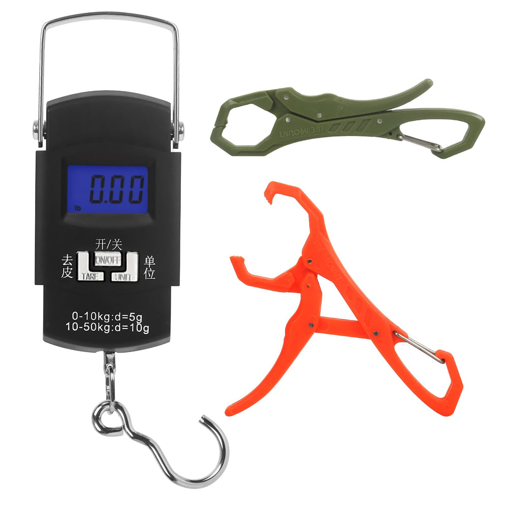 Front view of digital scale with lip gripper