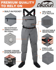 Lightweight stocking-foot waders ideal for fly fishing