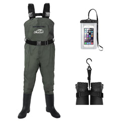 DikaSun Waterproof Waders main shell front view showing dry, full-coverage protection for fishing