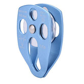 Dilwe climbing pulley front view shows 32 kN capability for heavy rope systems