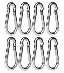 Dimok heavy duty carabiner clip, 4-inch silver, eight-pack, ideal for camping and boating