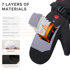 DINSVTA heated gloves with windproof shell protect against cold wind
