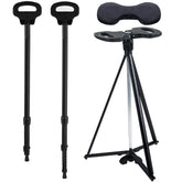 DINVES Adjustable Cane Chair folded compact for easy transport and storage.
