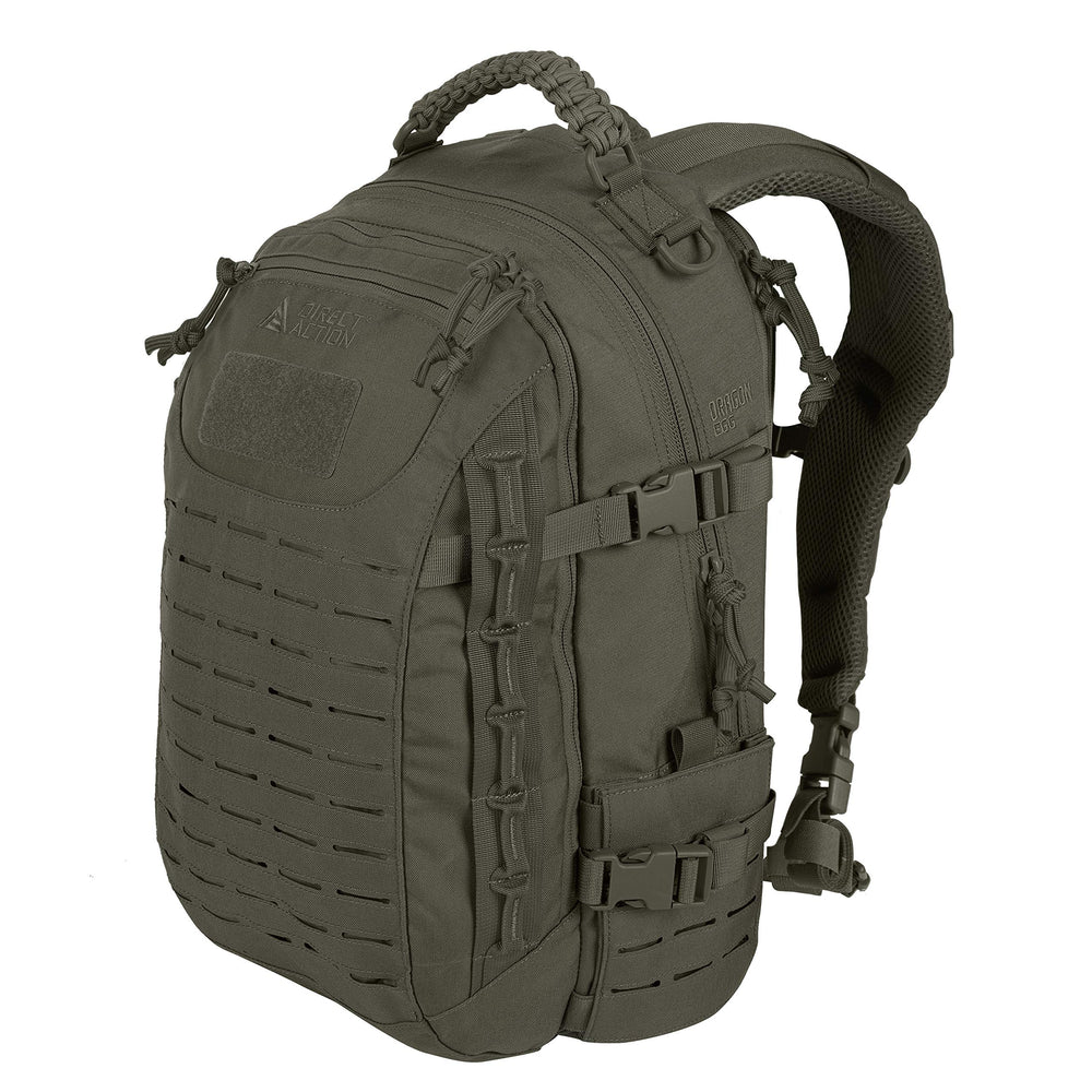 Direct Action Dragon Egg Mk II backpack main compartment shows 25L capacity for day trips.