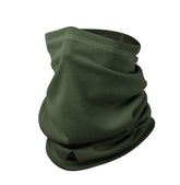 Direct Action neck gaiter FR Army Green used as neck cover for wind and dust protection.