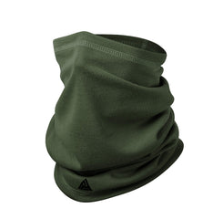 Direct Action neck gaiter FR Army Green used as neck cover for wind and dust protection.