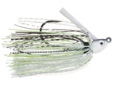 Dirty Jigs CSCSHD-14 compact swim jig in chartreuse shad, realistic baitfish action for fast strikes.