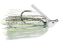 Dirty Jigs CSCSHD-14 compact swim jig in chartreuse shad, realistic baitfish action for fast strikes.