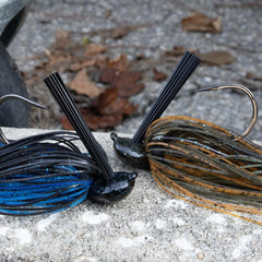Dirty Jigs Green Pumpkin Candy jig with 5/0 Gamakatsu hook.