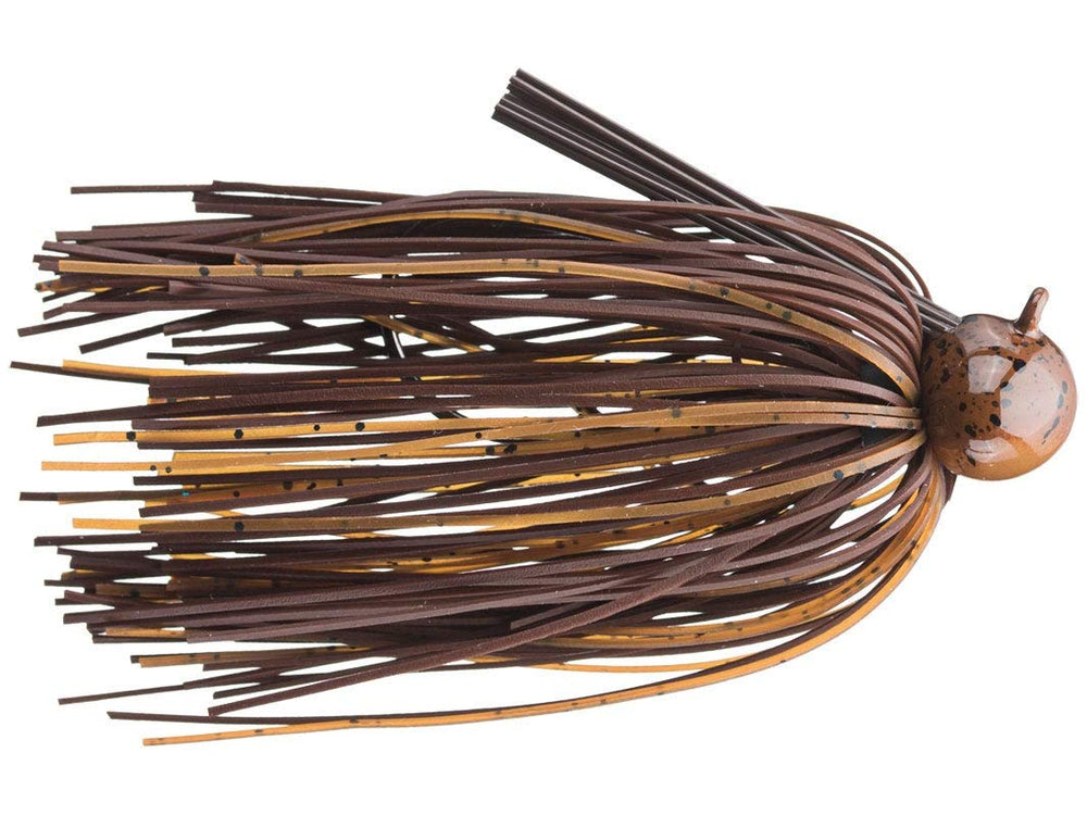 Dirty Jigs TLFFOSC-38 front view jig showing a sharp 5/0 Gamakatsu hook for solid hookups