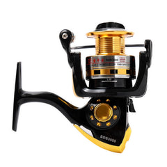Diwa 6000 black aluminum spool close up for smoother casting
