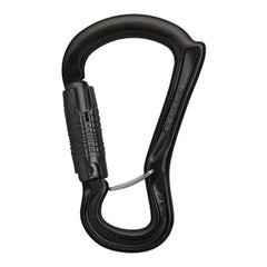 DMM Ceros Locksafe Carabiner in matt grey on belay loop for secure rope control.