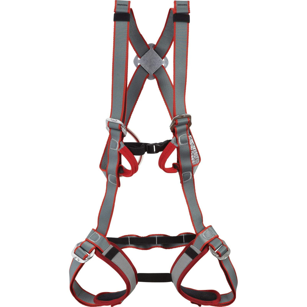 DMM Kitten Tom Harness provides full-body support for young climbers during hangs.