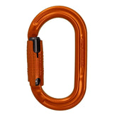 DMM Ultra O Locksafe orange closeup highlights snag-free nose for rope access