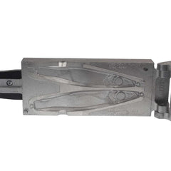 Do-It Flutter Lure Mold in view, highlighting unique flutter geometry and through-wire design for customizable lures.