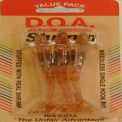 DOA Shrimp lure in clear red glitter offers lifelike action for versatile fishing
