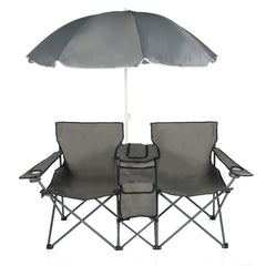 DOALBUN double folding chair with umbrella for shade on sunny beaches