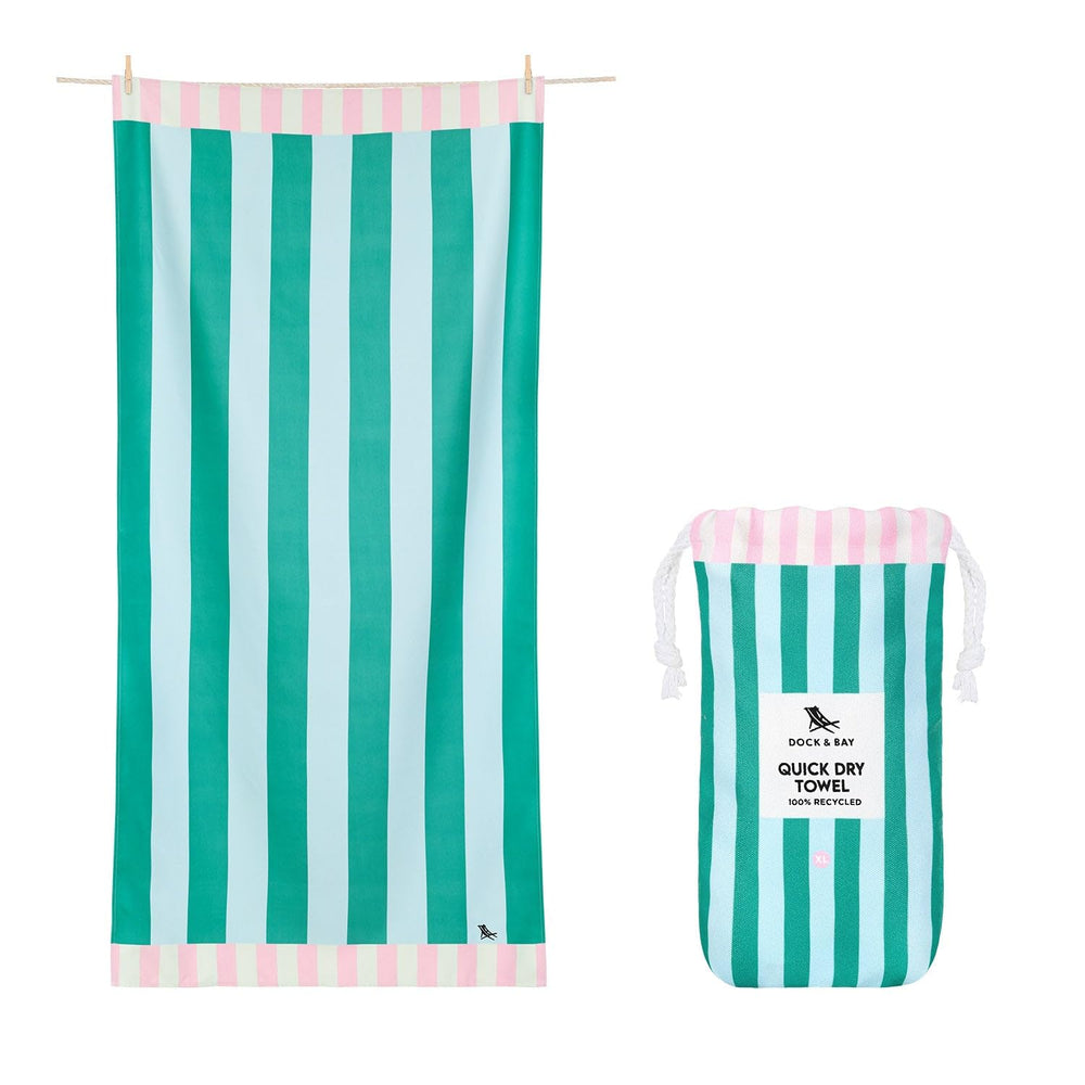 Dock & Bay pastel pier towel folded for compact storage and quick drying