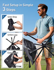 Docusvect swivel portable camping chair swivels to face different directions.