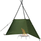 DOD Fire Break windscreen folding olive for stable flames in windy outdoor cooking.
