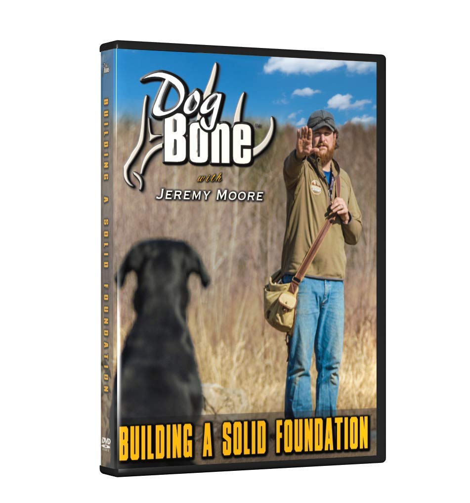 DogBone Building Foundation DVD cover with trainer guiding a dog for clear training.