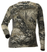 DOING SOMETHING GREAT women's ultra-lightweight hunting shirt front view emphasizes UPF 50+ sun protection and breathability.