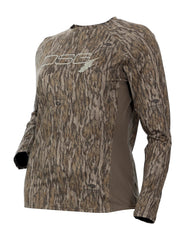 DOING SOMETHING GREAT women's MO Bottomland shirt offers UPF 50+ protection and moisture-wicking comfort
