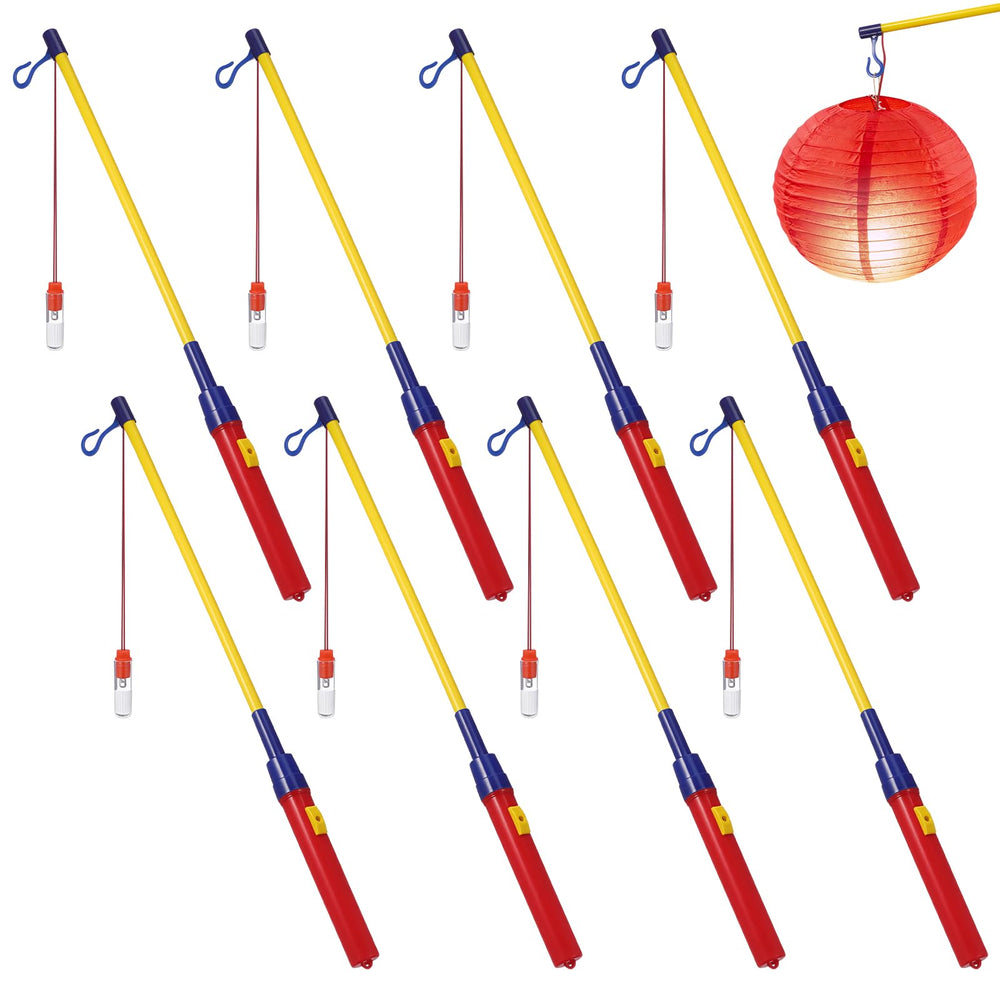 DOITOOL LED lantern stick shows secure grip for paper lanterns, ideal for festive decor