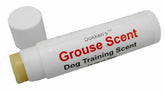 Dokken Grouse Scent Wax on a training dummy enhances upland scent training effectiveness.