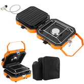 Dollate 2-burner stove with side shelves for outdoor prep space