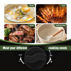 Dollate adjustable burners with piezo ignition for precise heat control.
