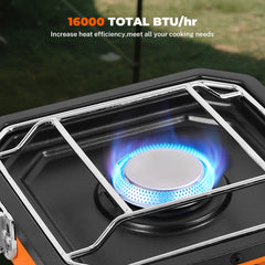 Dollate stove with griddle top highlights compact portable design