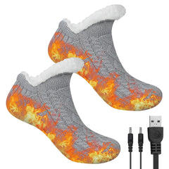 Dolodomy USB heated socks outer knit close-up showing cozy warmth for chilly indoors