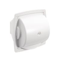 Beige waterproof lid keeps tissue dry during showers and rough seas.