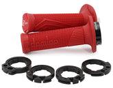Domino D100 lock-on grips red front view for motocross riders